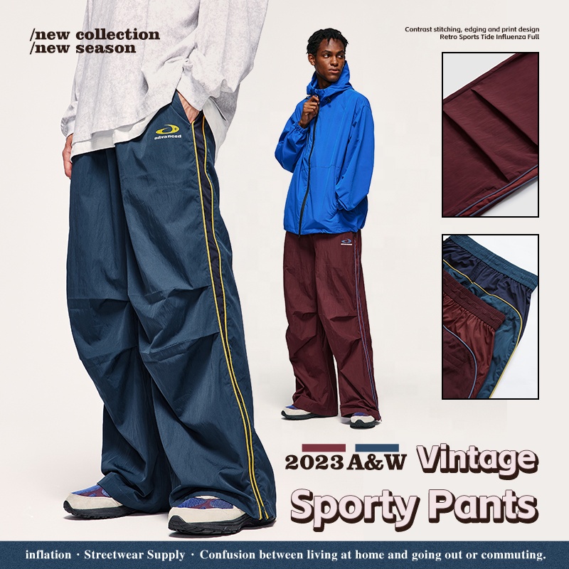 INFLATION Hip Pop Stacked Nylon Track Pants - Sustainable