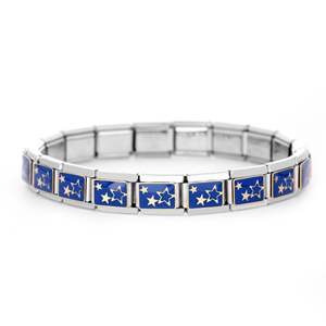 Regalo <span class=keywords><strong>de</strong></span> Aniversario para Mujer, Dijes <span class=keywords><strong>de</strong></span> Moda Chapados en Oro Italiano con Diseño <span class=keywords><strong>de</strong></span> Avión Azul, Luna, Estrella y Corazón, Compatibles con Pulseras <span class=keywords><strong>de</strong></span> 9mm - Product Image 1