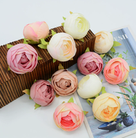 Têtes de fleurs artificielles en tissu de soie, fausses fleurs en forme de rose pour mur floral de mariage DIY, bouquets, couronnes et décorations de fête