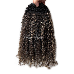 VMAE Ciocche di <span class=keywords><strong>Capelli</strong></span> Umani Afro Ricci Crespi Remy Grezzi Cambogiani con Riflessi Balayage Biondo <span class=keywords><strong>Cenere</strong></span> Marrone 4A 4B 4C - Product Image 5