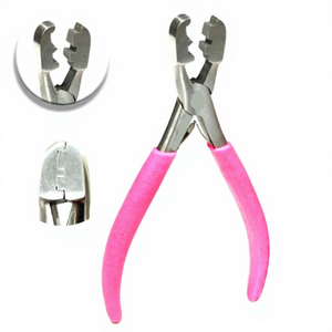 Pince à kératine pour extensions capillaires, pointe plate, pré-collée, antidérapante, en acier inoxydable, pour I-Tip, U-Tip, micro-anneaux, OEM - Product Image 3