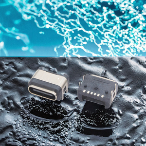 Conector USB Tipo C Hembra de 6 Pines, Resistente al Agua, Clasificación 3A, Material LCP, Montaje Horizontal SMT con Diseño de Anillo - Product Image 3