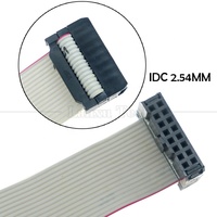 Cable Plano IDC Hembra a Hembra de 16 Pines y Paso de 1.27mm - Gris, Longitud Personalizable para Aplicaciones Electrónicas GPIO de Raspberry Pi