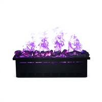Cheminée électrique à vapeur froide 100 cm avec application TUYA, effet flamme, pour décoration intérieure moderne, insert de salon, avec ensemble de bûches