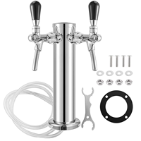 Tour de bière à double robinet, tour de kegerator réglable, 3 ''de diamètre. Distributeur de bière de colonne pour Homebrew / Bar