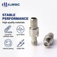 Conector RF LWMC SMA Hembra de Crimpado para Cable LMR300 1.35 Max, Chapado en Oro, Pedido a Granel, hasta 6GHz, con PIN de Soldadura de Aleación de Albaloy