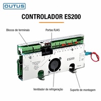 OUTUS ES200 Opérateur de porte coulissante automatique, moteur DC sans balais, 200 kg, pour portes vitrées simples et doubles