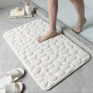 Tapis de <span class=keywords><strong>sol</strong></span> de salle de bain absorbant et antidérapant en relief avec galets épais en forme d'oie au design carré moderne - Product Image 2