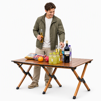 Table de camping pliable en aluminium moderne et portable - Table de pique-nique robuste pour usage extérieur