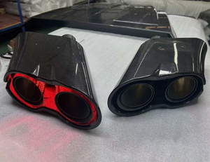 Puntas de escape de fibra de carbono de lujo, pulidas a espejo, brillantes, dobles, para Mercedes-Benz Clase G - Product Image 5