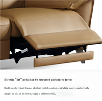 Canapé d'angle sectionnel moderne en cuir crème avec fonction de relaxation électrique pour home cinéma et salon - Vente en gros usine
