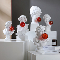 Nouvelle sculpture de bureau en résine Art Déco, buste de David grec avec boule, pour anniversaire