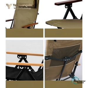 Chaise longue pliante moderne d'extérieur, portable, en fer, pour le camping, la pêche, la plage, avec quatre niveaux réglables - Product Image 3