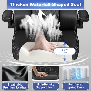 Chaise de direction ergonomique en cuir véritable, meilleure vente en Algérie, fabricant de chaises inclinables pour ordinateur, pour la maison et le bureau - Product Image 3