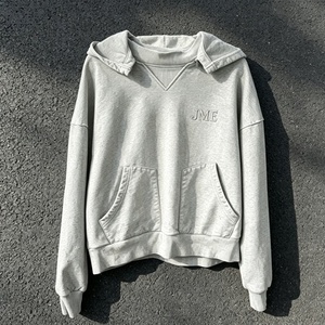 Custom Detachable Hood <b>Sweatshirt</b> Cotton/Bamboo Fiber Acid Wash Baggy <b>Oversized</b> Summer Sun Faded <b>Vintage</b> Distressed - Product Image 1