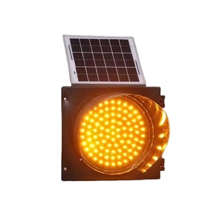 Năng lượng mặt trời Powered nhôm <span class=keywords><strong>Led</strong></span> dấu hiệu giao thông sản phẩm màu vàng với trắng phản xạ cho cảnh báo đường đèn <span class=keywords><strong>LED</strong></span> - Product Image 2