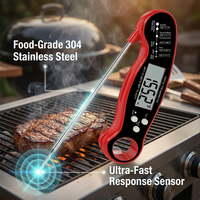 Thermomètres à viande à lecture instantanée, thermomètres numériques à affichage LCD pliables, thermomètres à viande pour barbecue, logo personnalisé, thermomètre pour barbecue