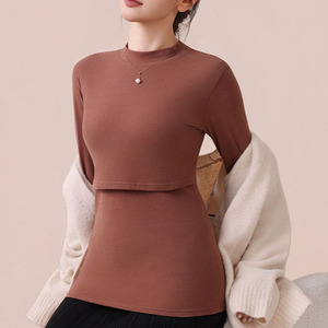 Ropa <span class=keywords><strong>de</strong></span> Otoño para Mujeres Embarazadas, Top <span class=keywords><strong>de</strong></span> Algodón Puro, Ropa <span class=keywords><strong>de</strong></span> <span class=keywords><strong>Lactancia</strong></span> Posparto, <span class=keywords><strong>Pijamas</strong></span> <span class=keywords><strong>de</strong></span> <span class=keywords><strong>Invierno</strong></span> para <span class=keywords><strong>Lactancia</strong></span>, Ropa Interior Cálida <span class=keywords><strong>de</strong></span> Talla Grande - Product Image 5