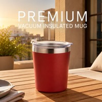 Mug Kopi Vakum Isolasi Dinding Ganda Stainless Steel Bebas BPA dengan Tutup Geser Anti Cipratan untuk Kantor, Rumah, dan Perjalanan
