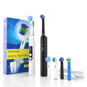 Brosse à dents électrique rotative intelligente rechargeable, étanche IPX7, avec 4 têtes de brosse, chargement Micro USB, corps en plastique - Product Image 1