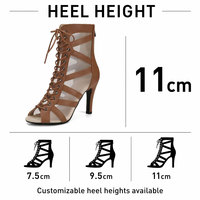 Bottes de danse pour femmes, style mode, pour la danse de salon, le jazz, les soirées, la danse du pole, en cuir sexy, à talons aiguilles, à lacets, bottines