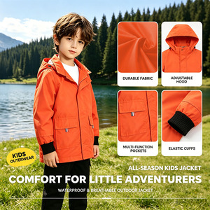 <span class=keywords><strong>Veste</strong></span> à capuche unie à manches longues personnalisée pour garçons et filles, <span class=keywords><strong>veste</strong></span> <span class=keywords><strong>de</strong></span> pluie imperméable doublée et douce pour enfants - Product Image 3