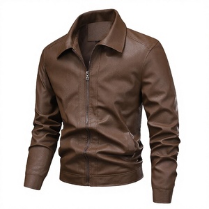 Nouvelle Veste Moto Décontractée Hiver 2026 KJ pour Homme, en PU de Haute Qualité, Style Vintage, Fermeture Éclair, Imperméable, Coupe-Vent, Col Montant, 100% Cuir - Product Image 2