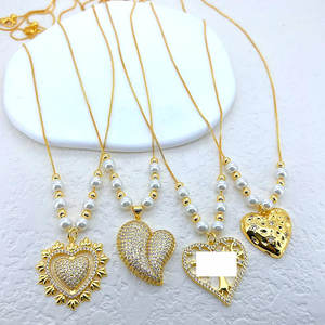 Ожерелье CH-LHN1739 с модным эмалевым кулоном «Лучший друг/Навсегда», позолоченное, с эмалевым сердечком, оптовая продажа, цепочка-ожерелье - Product Image 4