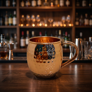 Premium Moscow Mule Copper Mug Handcrafted Hammered Pure Copper Barrel Cup with Copper Handle Barware Cocktail <b>Drinkware</b> - Product Image 1