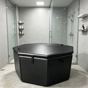 Piscine octogonale isolée noire pour bain froid, intérieur/extérieur, pour salle de sport à domicile et club de fitness commercial, baignoire de récupération par bain de glace - Product Image 1