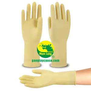 Guantes de goma/látex de seguridad, talla larga 8 (30cm), hechos de látex 100% natural, ayudan a proteger la piel del usuario