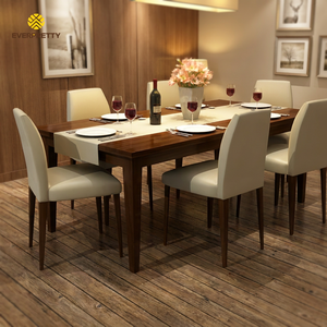 Juego de Mesa de Comedor Moderno de Madera Maciza con 6 Sillas Tapizadas, Elegante Mesa Rectangular para Comedor, Hogar o <span class=keywords><strong>Restaurante</strong></span> - Product Image 3