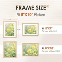 FIXSMITH Cadre photo en plexiglas HD 8x10, lot de 6, avec passe-partouts 5x7 et 8x10, en bois naturel et bois composite, pour affichage mural ou sur table, collage mural