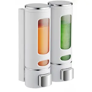 Hot Sale Banheiro 400ml 3-Head ABS Manual Shower Gel Triplo Líquido Soap Dispensers Sanitária Wall Mounted