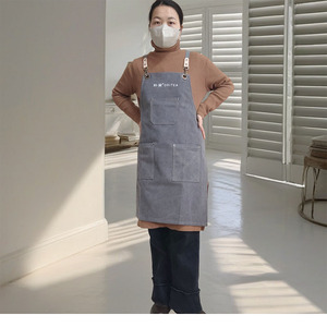 Di alta qualità in tela riutilizzabile bavaglino resistente alle macchie da cucina <span class=keywords><strong>per</strong></span> Nail Art latte tè parrucchiere Logo ricamato - Product Image 3
