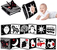 Acheter Tummy Time Miroir de sol avec livre en tissu froissé et anneaux de  dentition, contraste élevé noir et blanc, jouet de développement sensoriel  Montessori pour nouveau-né