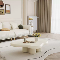 Meubles de salon en forme de nuage fabriqués sur mesure Ensemble de table basse en PRF solide pour un usage domestique blanc beige Hôtel Villa