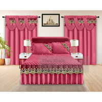 Promo Panas! Set Sprei 5 Pcs dengan Valance Ukuran King, Termasuk Gorden, Ready Stock