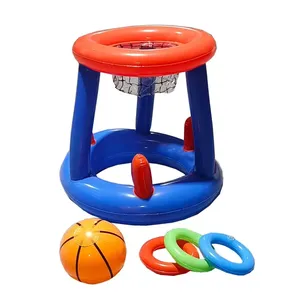 Ensemble d'anneaux de basket-ball <span class=keywords><strong>gonflable</strong></span> en EVA, 3 anneaux, 1 boule pour enfants, <span class=keywords><strong>piscine</strong></span> extérieure, plage, jouets interactifs, <span class=keywords><strong>structure</strong></span> durable - Product Image 4