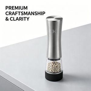 Rechargeable Stainless Steel Salt and <b>Pepper</b> Mill Set with White LED Light Portable Design for Chefs - Product Image 4