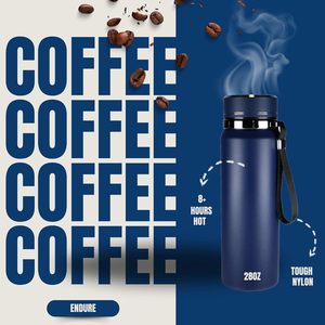 Custom 316 Stainless Steel Width Mouth Vacuum Thermos Sports Vacuum Sling Water Cup <b>Tea</b> Cup with <b>Infuser</b> - Product Image 5