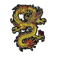Patchs brodés de dragon chinois, patchs brodés d'animaux de dessin animé tigre, emblème fait à la main, accessoires de vêtements pour veste de grande taille