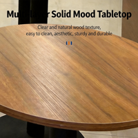 Ensemble table à manger en bois brun rétro et chaises rembourrées - Design pliable moderne et minimaliste pour cafés commerciaux et salons de thé