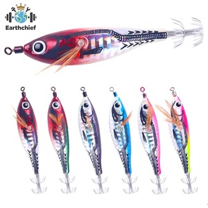 Esca Artificiale Luminosa a Forma di Calamaro 7,8cm/9,7cm 5,5g/7,8g 6 Colori, Esca per Pesca in Mare a Forma di Gambero in Legno - Product Image 1