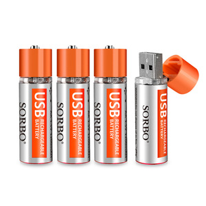 Sorbo USB Rechargeable <b>AA</b> <b>Battery</b> 1.5V 4-Pack <b>Lithium</b> Ion With USB Charging Port - Product Image 1