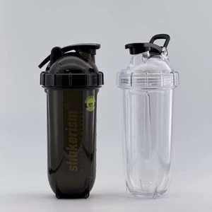 Bouteille shaker d'extérieur en Tritan résistant aux chocs, tasse à eau portable anti-fuite avec crochet de transport et boule mélangeuse pour la randonnée, le camping - Product Image 3