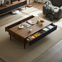 Table basse en bois de style nordique minimaliste moderne, petite taille, avec rangement et personnalisation pour le salon, meubles de maison