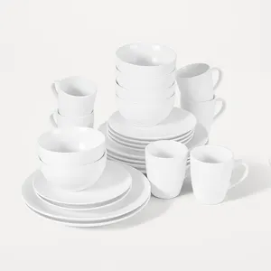 Cafe 24 Piece Dinner Set Ceramic Tableware Dinner Plates Wedding Dinnerware Handmade Dinnerware Set