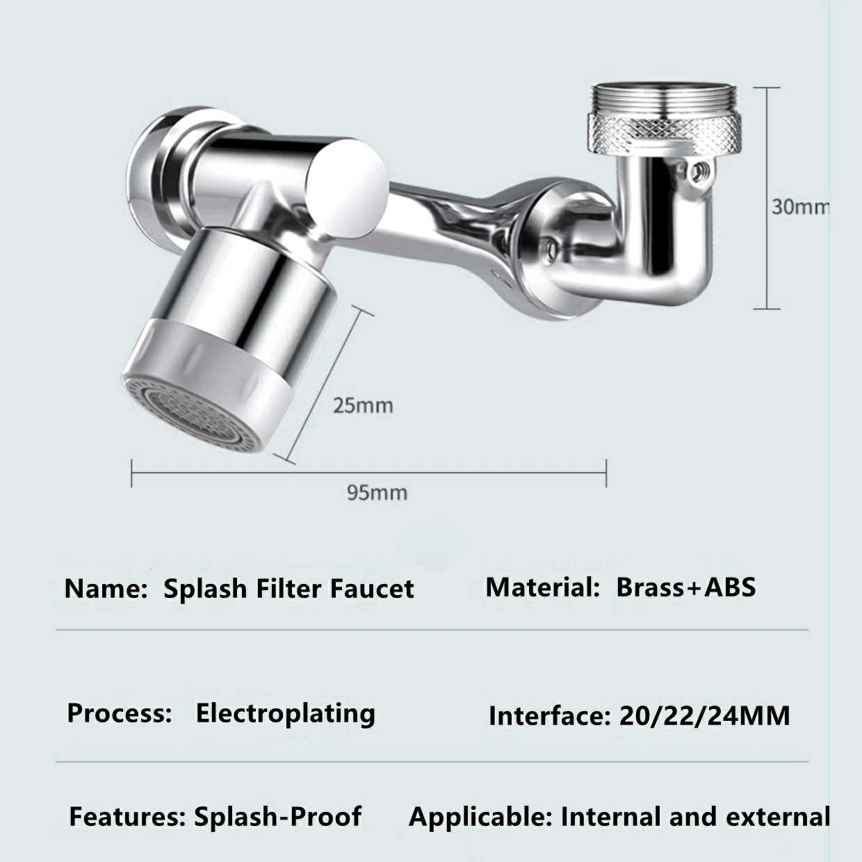 New Arrival Universal Splash Filter Faucet Multi-function Sprayer Head Kitchen Faucet 1080 Degrees Rotating Faucet Head