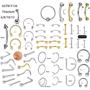Joyería de Piercing Corporal al por Mayor, Piercing de Titanio G23 ASTM F136, Herradura para Ceja, Hueso, Nariz, Aro para Oreja, Tragus, Cartílago, Hélix - Product Image 1